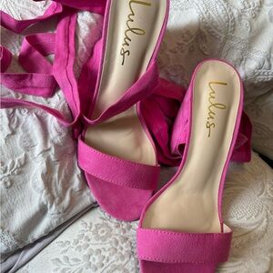 Lulu's Pink Sandals Elegant Slip-On Mule